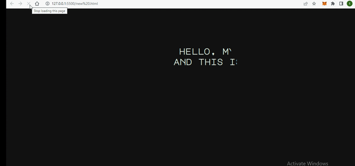 Black Screen With Two Lines Of Light Text Reading 'Hello. MY Name Is Temitope' On Line One And 'And This Is A Typewriter Effect' On Line Two Appearing Slowly From Left To Right Simultaneously