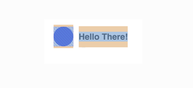 Rendering Engine Sees Blue Circle And "Hello There!" Elements In Boxes