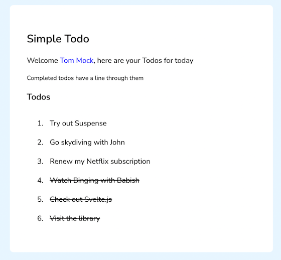 Our Finished Sample Todo App