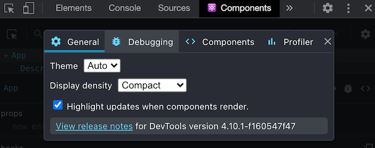 Enabling React DevTools Option to Highlight Re-renders