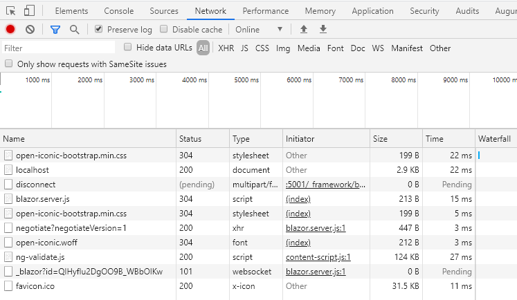 Server app downloaded files