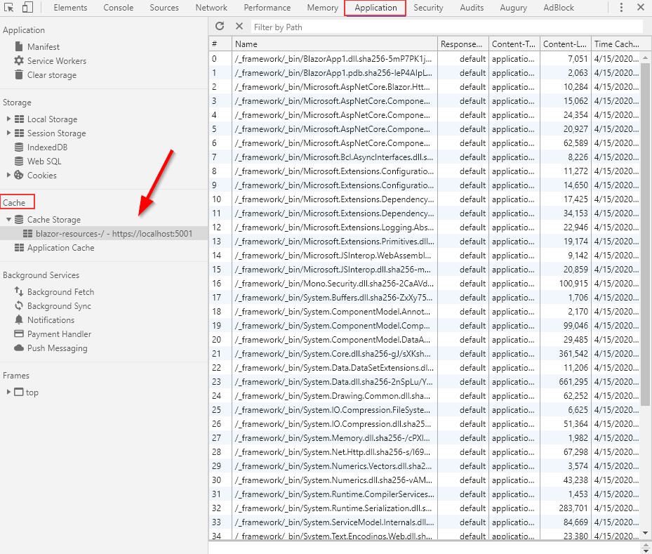 Cached files in Blazor WebAssembly Project