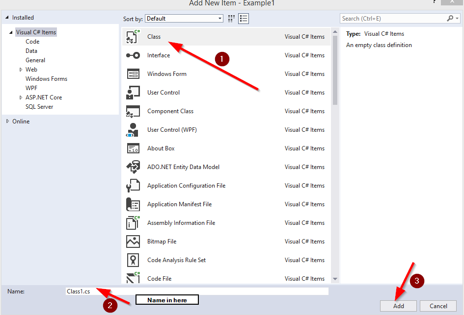 Adding class to a project - Classes and Constructors in C#